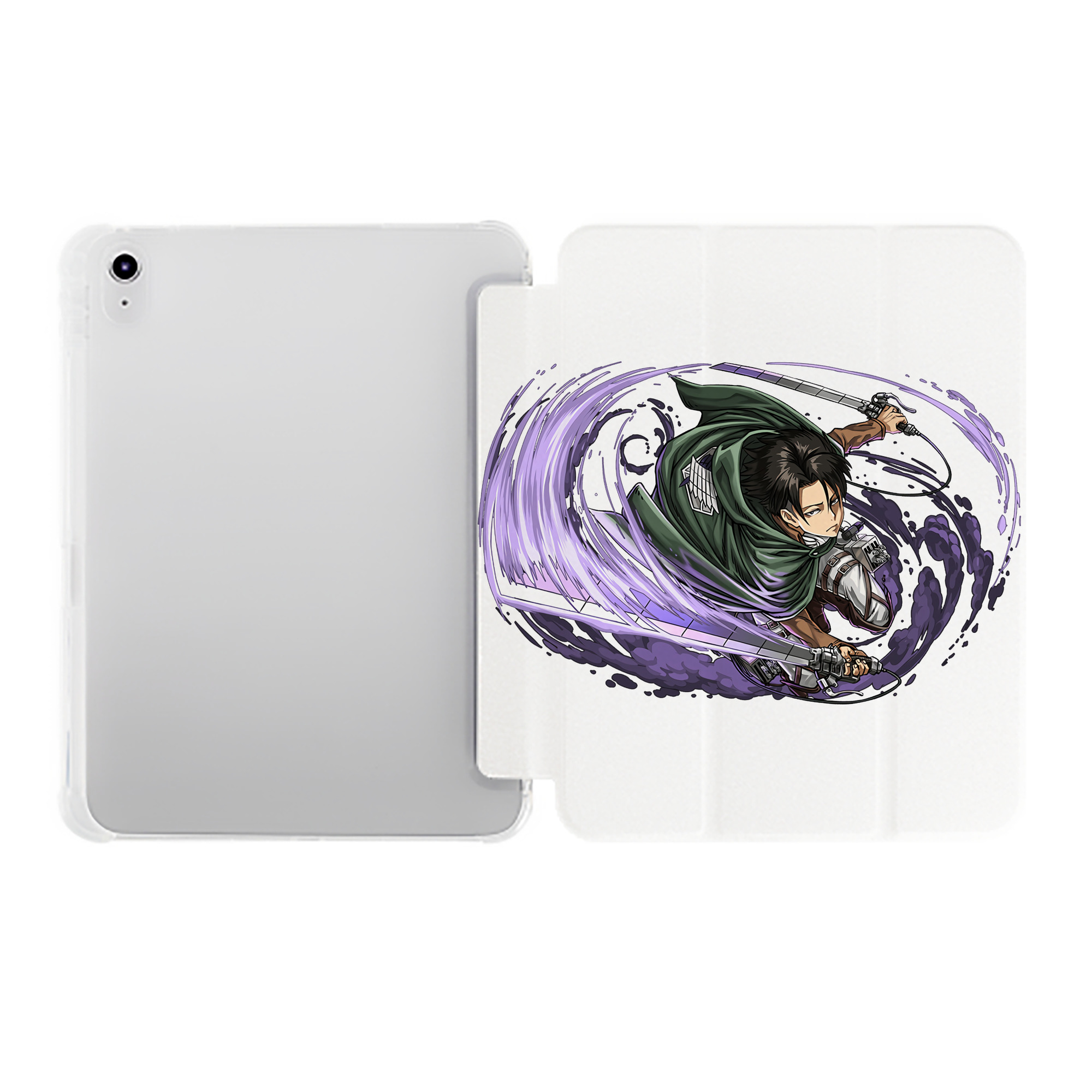 （画像用） 進撃の巨人 リヴァイ·アッカーマン Attack on Titan Levi Ackerman IPad ケース ペン収納付き 三つ折りスタンド PUレザー×シリコン 対応機種9.5/10.5/10.9インチ